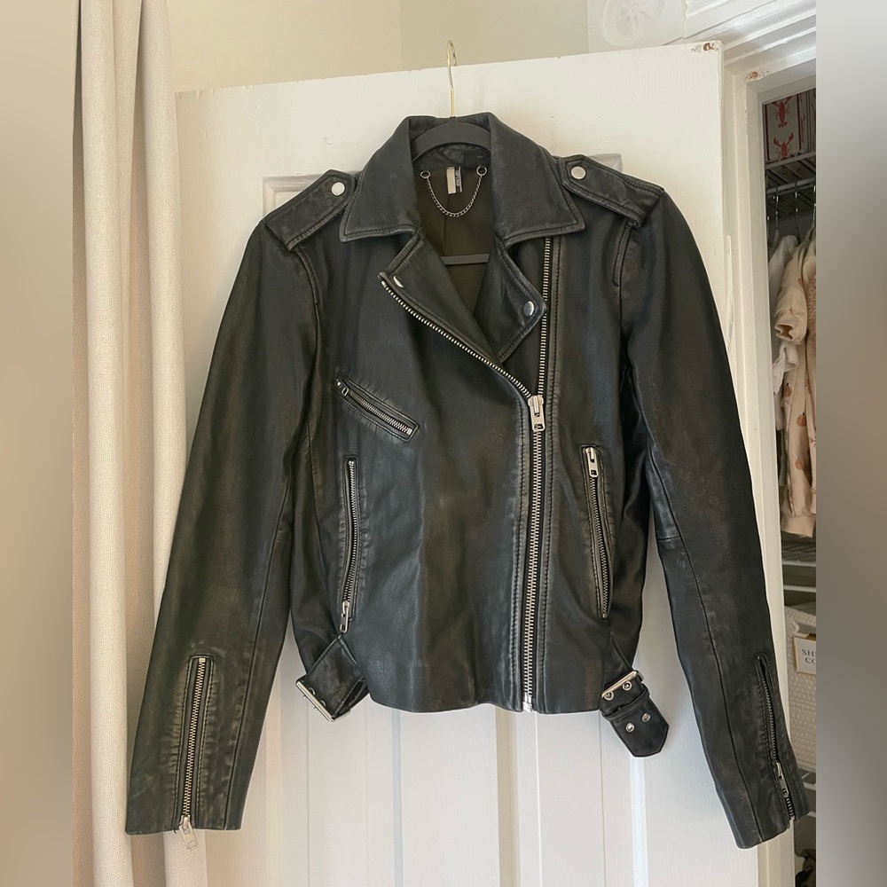 Topshop Genuine Leather Jacket Size 4